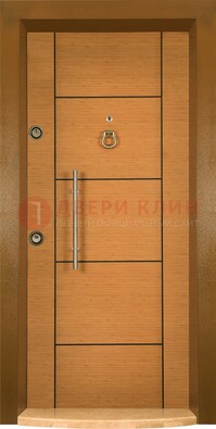 Коричневая входная дверь c МДФ панелью ЧД-13 в частный дом в Тольятти