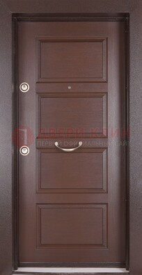 Коричневая входная дверь c МДФ панелью ЧД-28 в частный дом в Тольятти