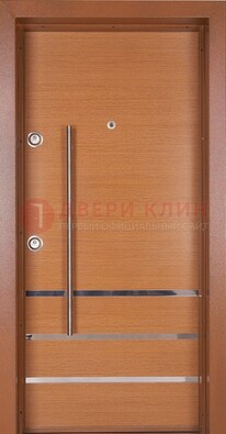 Коричневая входная дверь c МДФ панелью ЧД-31 в частный дом в Тольятти