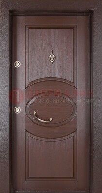 Коричневая входная дверь c МДФ панелью ЧД-36 в частный дом в Тольятти
