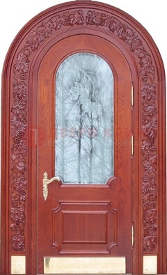 Толстая металлическая арочная дверь со стеклом ДА-20 в Тольятти