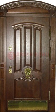 Хорошая стальная арочная дверь с декоративным элементом ДА-23 в Тольятти