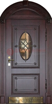 Арочная металлическая дверь с виноритом ДА-38 в Тольятти