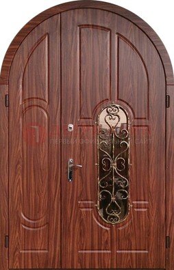 Арочная двухстворчатая стальная дверь Винорит ДА-54 в Тольятти