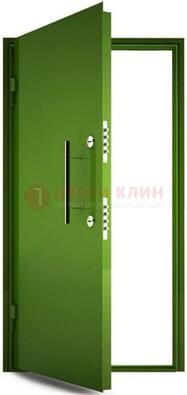 Зеленая металлическая бронированная дверь ДБ-8 в Тольятти