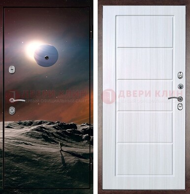 Стальная дверь с фотопечатью планет ДФ-8 в Тольятти