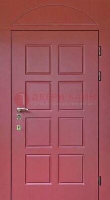 Красная стальная дверь с верхней фрамугой ДФГ-13 в Тольятти