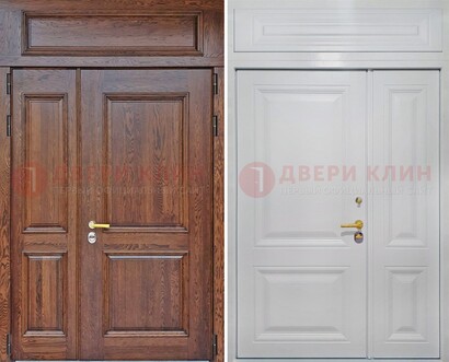 Полуторная стальная дверь с верхней фрамугой ДФГ-14 в Павловском Посаде