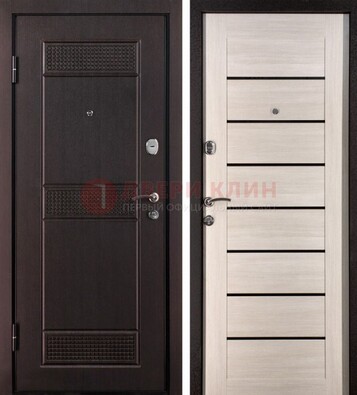 Темная стальная дверь с МДФ ДМ-147 для улицы в Тольятти