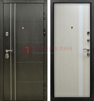 Морозостойкая темная металлическая дверь с МДФ ДМ-164 в Тольятти