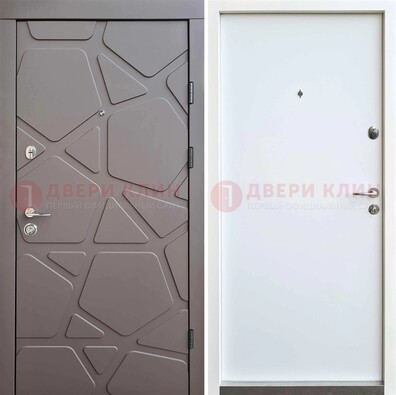 Серая входная дверь с филенчатой МДФ ДМ-216 в Тольятти