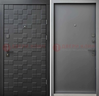 Темная стальная филенчатая дверь с МДФ ДМ-221 в Тольятти