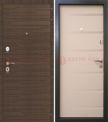 Коричневая  железная дверь c фрезерованной МДФ ДМ-248 в Тольятти