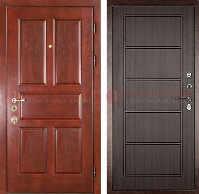 Красная металлическая дверь с МДФ в квартиру ДМ-387 в Тольятти
