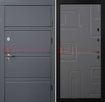 Серая металлическая дверь с МДФ в квартиру ДМ-485 в Тольятти