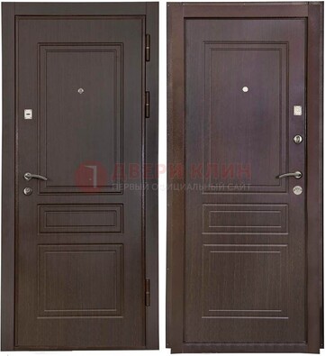 Антивандальная коричневая железная дверь с МДФ ДМ-61 в Тольятти