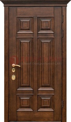 Филенчатая железная дверь с массивом дуба ДМД-68 в Тольятти