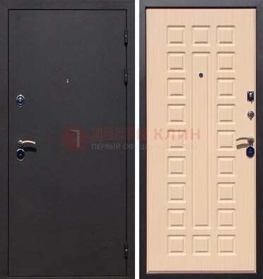 Черная стальная дверь с порошковым окрасом МДФ внутри ДП-102 в Тольятти