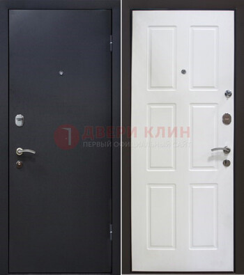 Черная металлическая дверь с порошковым покрытием ДП-193 в Щелково
