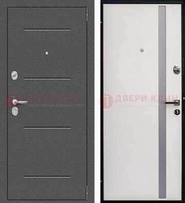 Железная дверь с порошковым напылением и белой МДФ ДП-212 в Тольятти