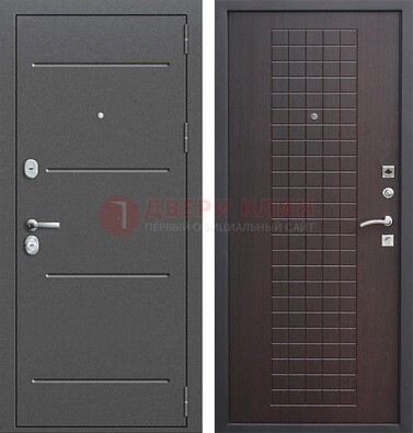 Металлическая дверь с порошковым покрытием и МДФ Махагон ДП-254 в Тольятти