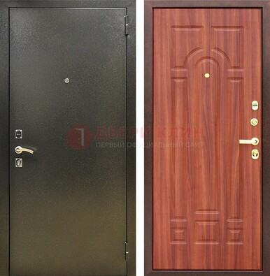 Входная темно-серая дверь с порошковой отделкой и МДФ Миланский орех ДП-281 в Тольятти