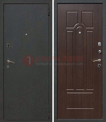 Черная металлическая дверь с порошковым окрасом ДП-47 в Тольятти
