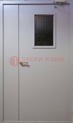 Белая железная подъездная дверь ДПД-4 в Тольятти