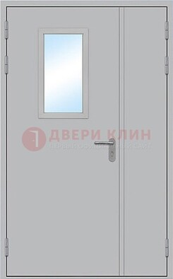 Белая входная техническая дверь со стеклянной вставкой ДПП-10 в Тольятти
