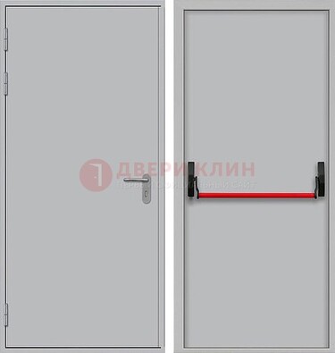 Белая металлическая противопожарная дверь с длинной ручкой ДПП-14 в Тольятти