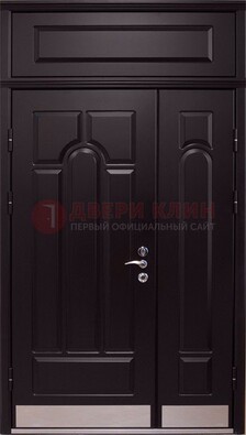 Парадная дверь с металлическими вставками ДПР-47 и фрамугой в Тольятти