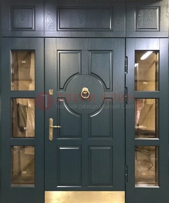 Стальная парадная дверь ДПР-64 со стеклопакетом в Тольятти