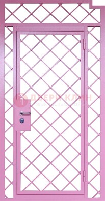 Розовая металлическая решетчатая дверь ДР-15 в Тольятти