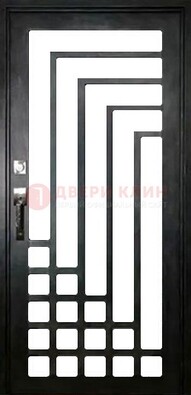 Черная стальная решетчатая дверь в современном стиле ДР-43 в Краснознаменске