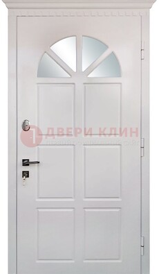 Светлая железная дверь со стеклом ДС-29 в Тольятти