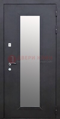 Черная стальная дверь порошок со стеклом ДС-33 в Тольятти