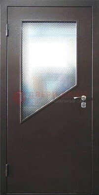 Стальная дверь со стеклом ДС-5 в кирпичный коттедж в Тольятти