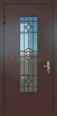Входная металлическая дверь со стеклом для дома ДС-6 в Тольятти