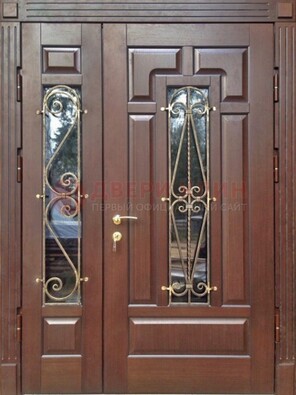 Стальная распашная дверь Винорит стекло и ковка ДСК-274 в Тольятти