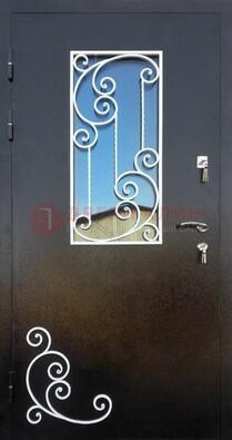 Входная дверь Порошок со стеклом и ковкой ДСК-278 в Тольятти