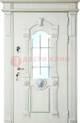 Герметичная входная дверь со стеклом и ковкой с украшением ДСК-64 в Тольятти