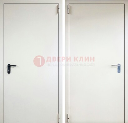 Белая железная противопожарная дверь ДТ-16 в Тольятти