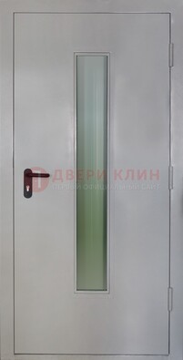 Белая металлическая противопожарная дверь со стеклянной вставкой ДТ-2 в Тольятти