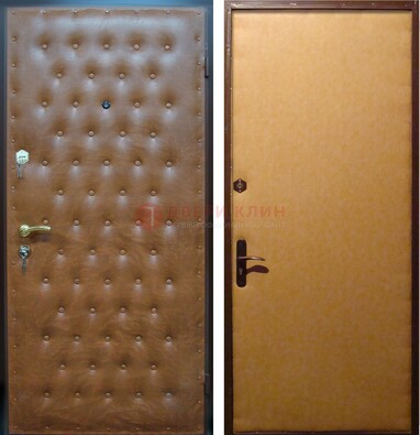 Желтая железная дверь с винилискожей ДВ-2 в Тольятти