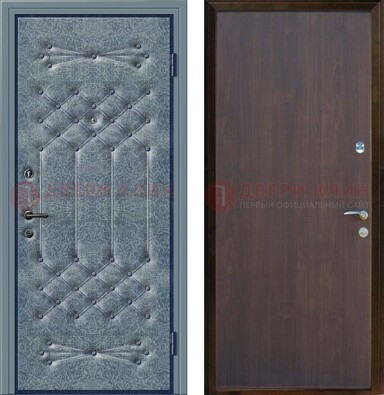 Серая металлическая дверь с винилискожей ДВ-35 в Тольятти