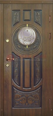 Одностворчатая входная дверь с виноритом и стеклом ДВТ-193 в Тольятти