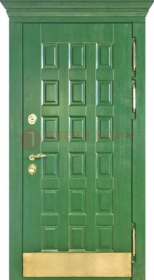 Входная зеленая дверь с виноритом для коттеджа ДВТ-249 в Тольятти