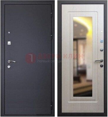 Черная металлическая дверь с зеркалом ДЗ-26 в Тольятти
