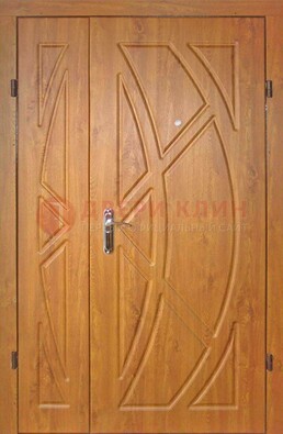 Полуторная металлическая дверь с МДФ золотой дуб ПЛ-17 в Тольятти